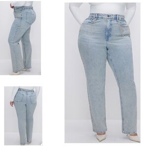 NWT GOOD AMERICAN Crystal Fringe Jeans